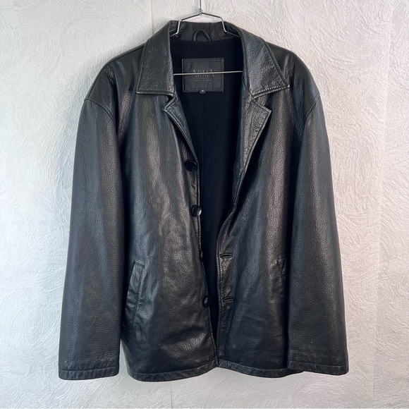 Arma Men's Black Leather Jacket Size Medium - Picture 2 of 10